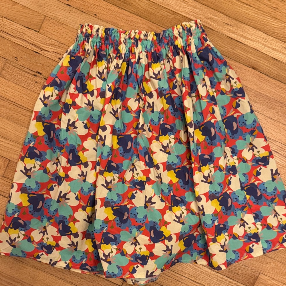 Girls Elastic Waist Floral-Camo Print Skirt - Multicolor